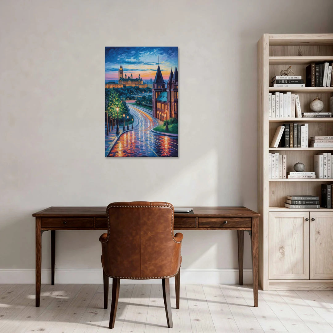 Parliament Hill Twilight - Canvas Wall Art - Office - 24x36