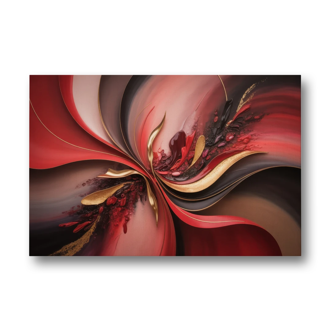 Passion Waves Red Abstract - Canvas Wall Art - Front