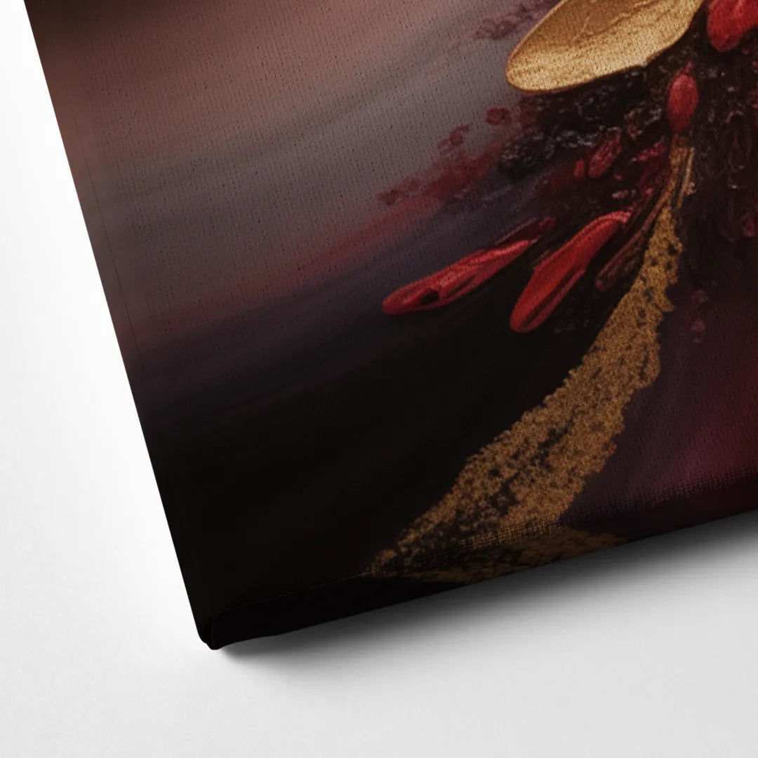 Passion Waves Red Abstract Canvas Close Up