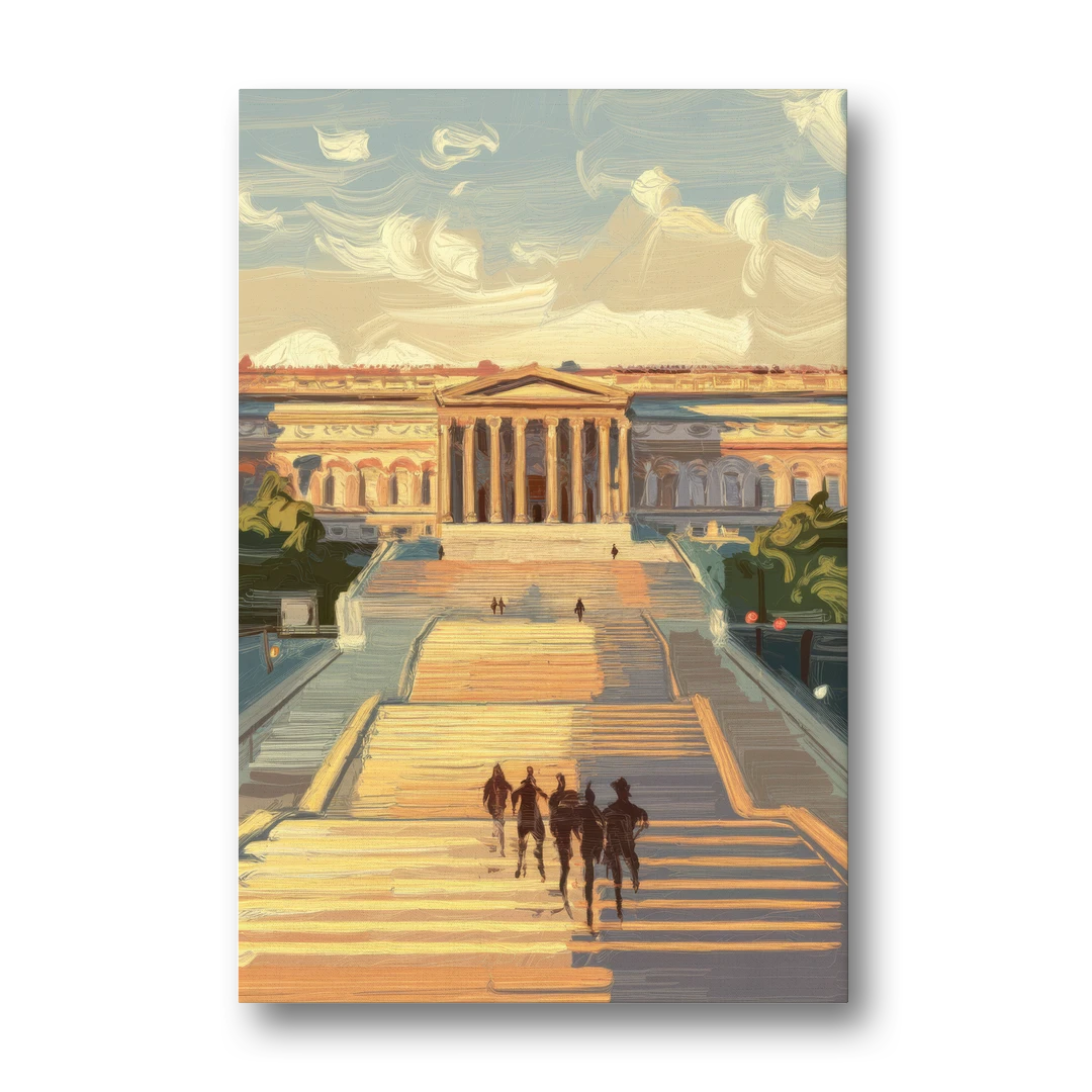 Philadelphia Art Museum Steps - Canvas Wall Art - Front