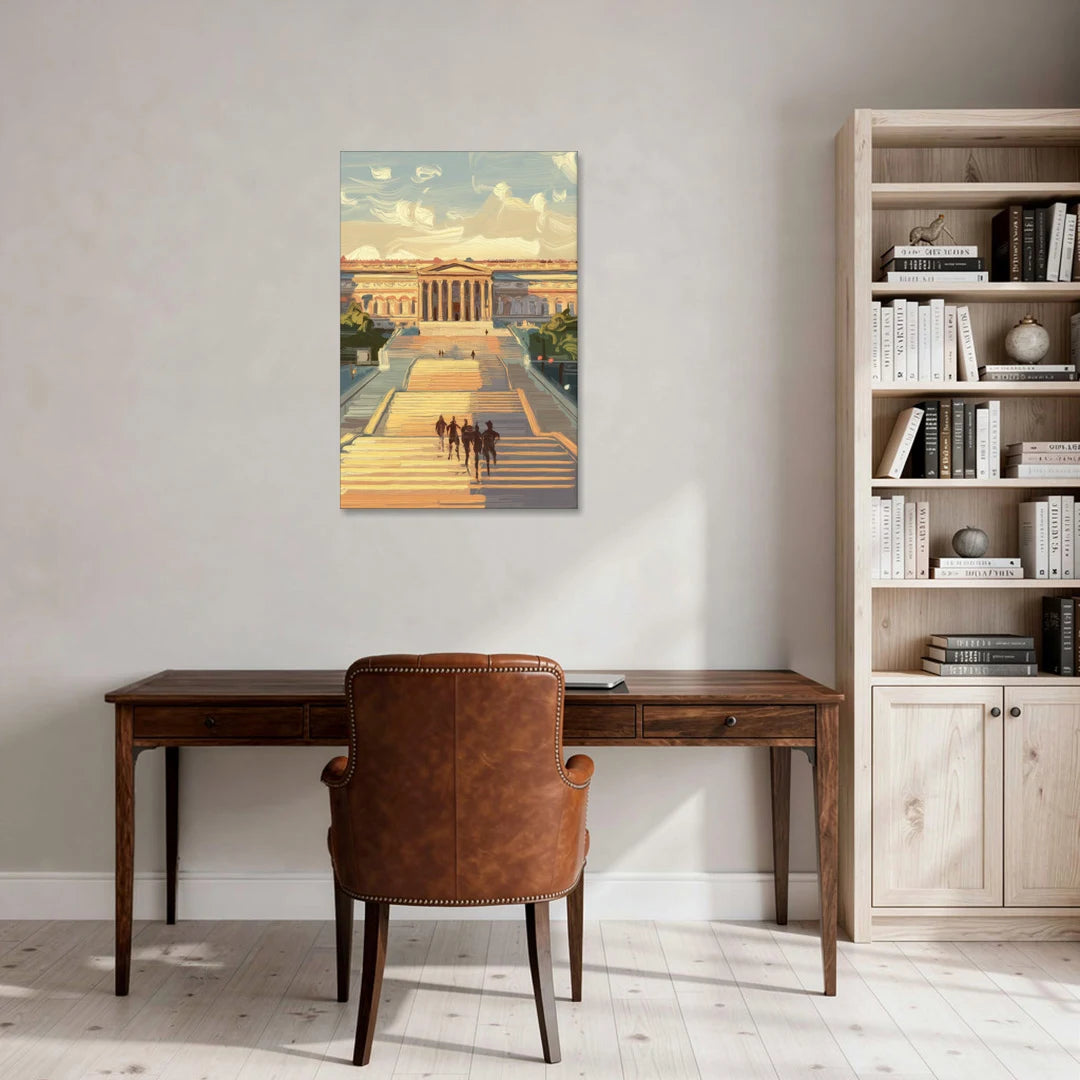 Philadelphia Art Museum Steps - Canvas Wall Art - Office - 24x36