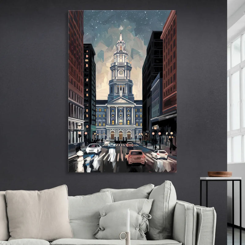 Philadelphia City Hall Sitting Room - Canvas Wall Art