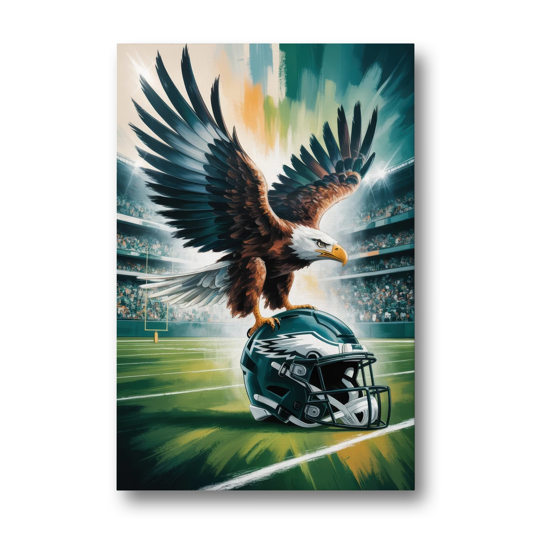 Philadelphia Eagles Symbolic Composition Painting - Canvas Wall Art - Front