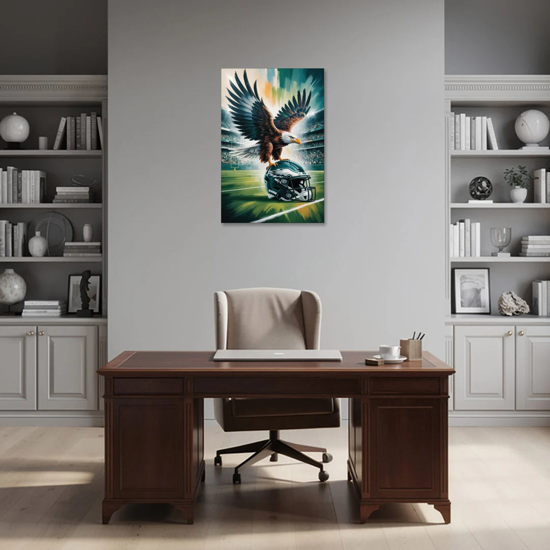 Philadelphia Eagles Symbolic Composition Painting - Canvas Wall Art - Office - 24x36