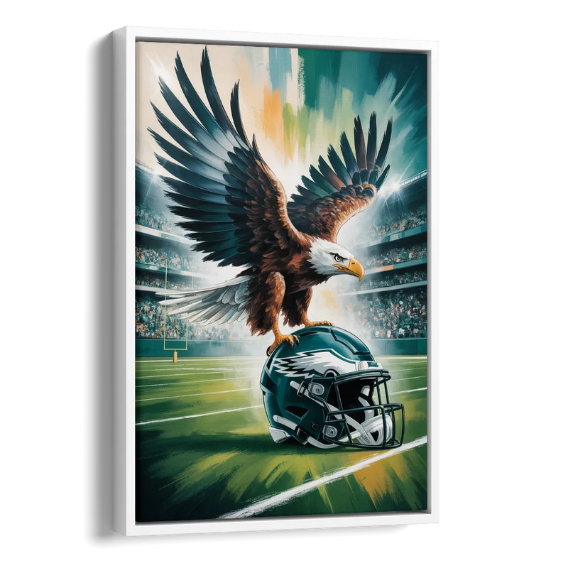 Philadelphia Eagles Symbolic Composition Painting Side - White Canvas Wall Art
