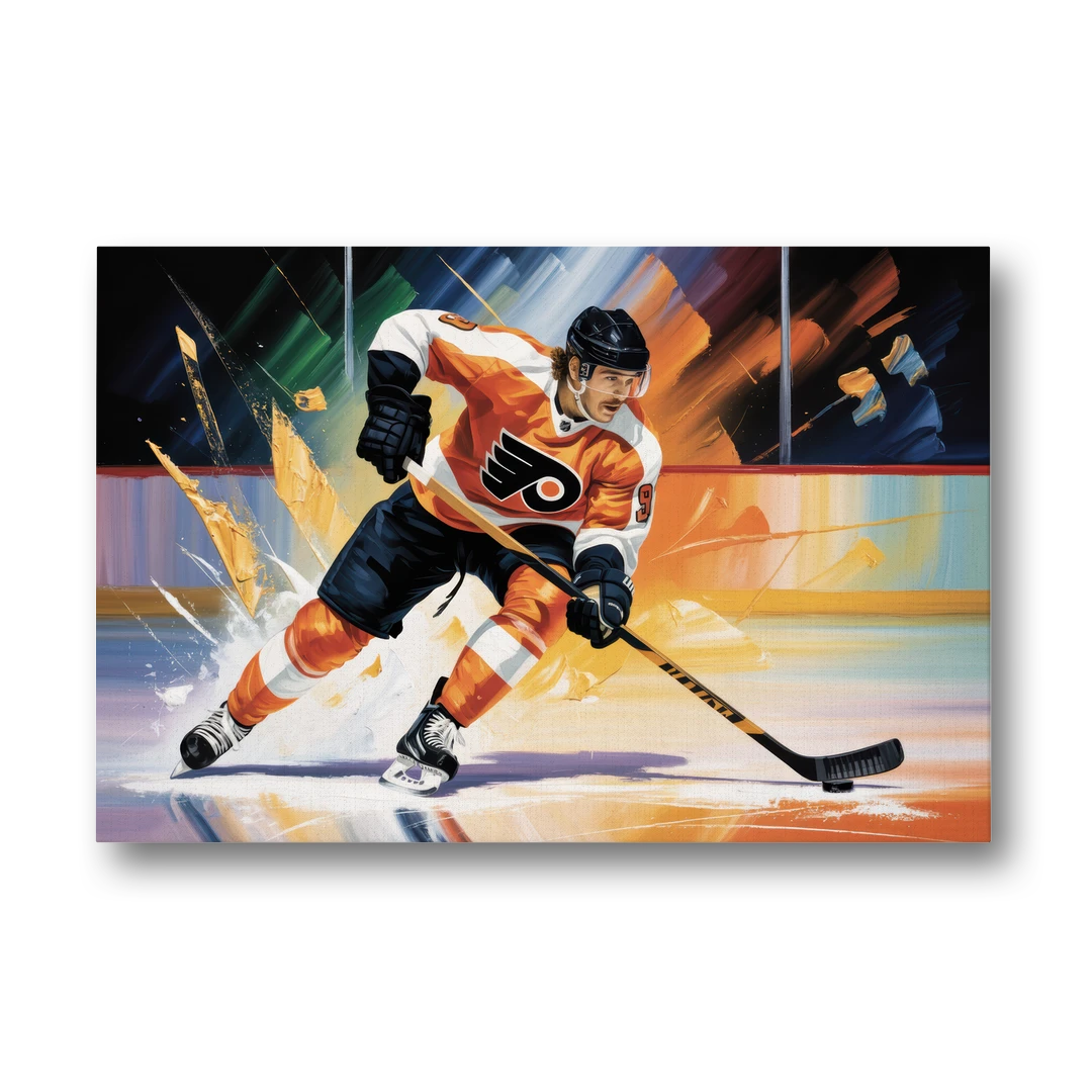 Philadelphia Flyers Dynamic Impressionistic Hockey Art - Canvas Wall Art - Front