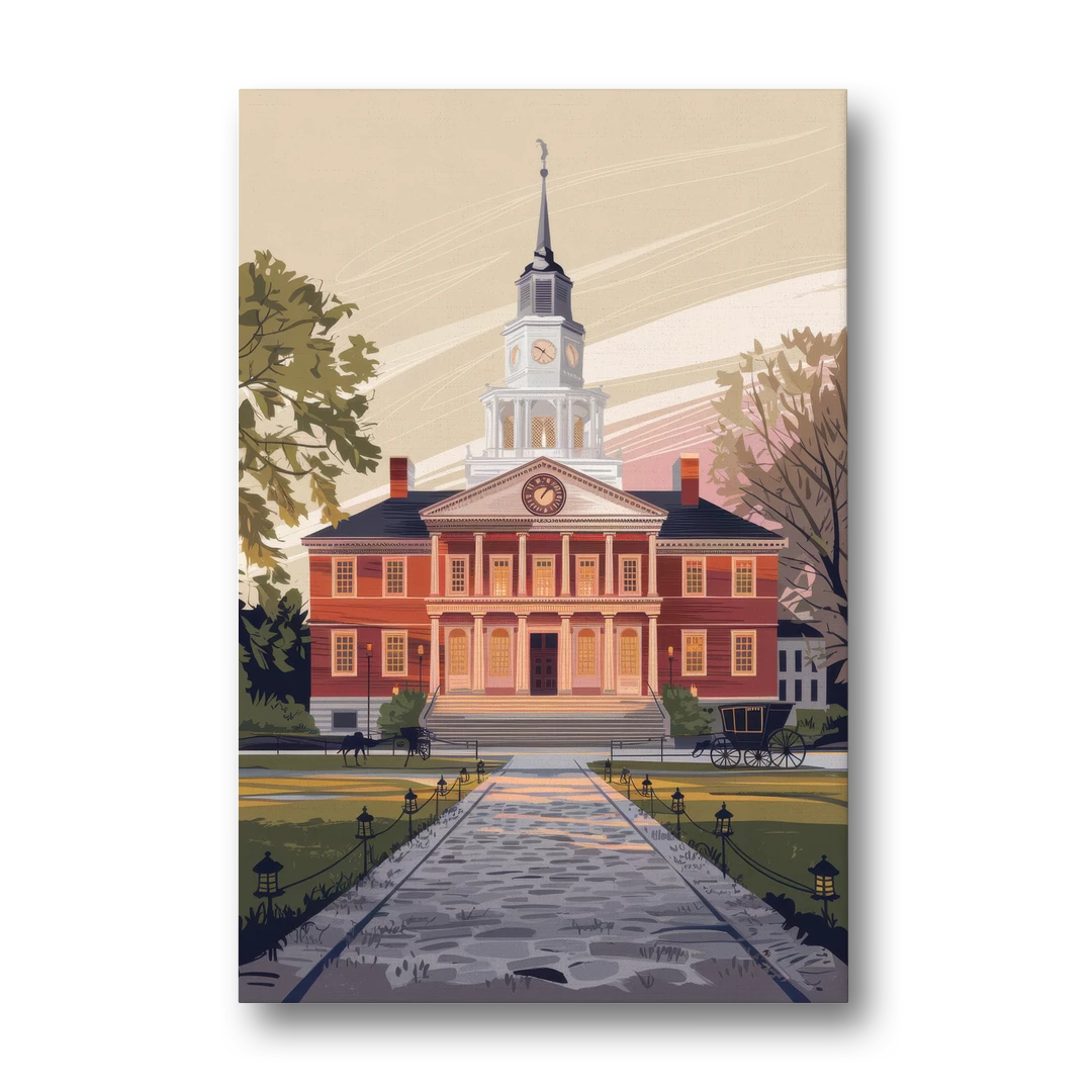 Philadelphia Independence Hall - Canvas Wall Art - Front