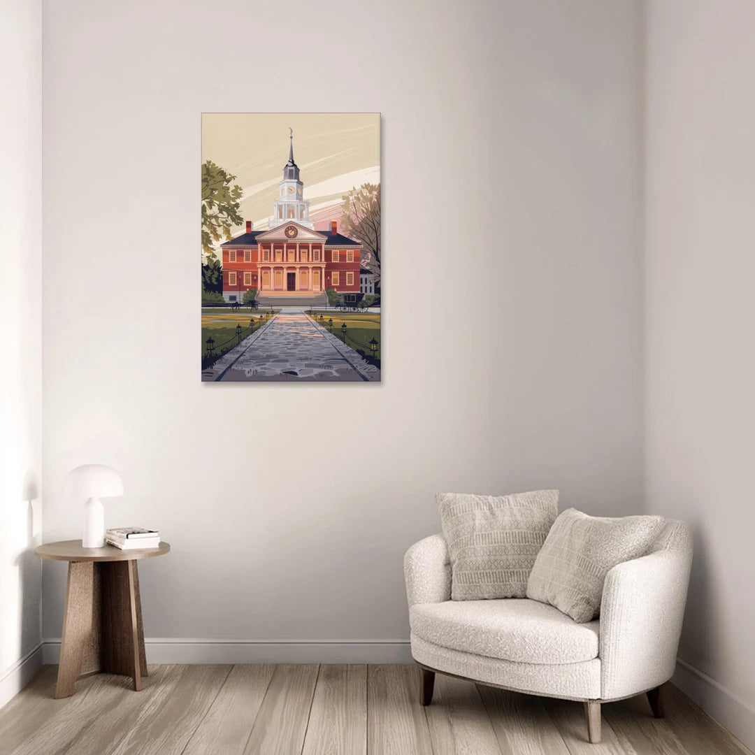 Philadelphia Independence Hall - Canvas Wall Art - Sofa - 24x36