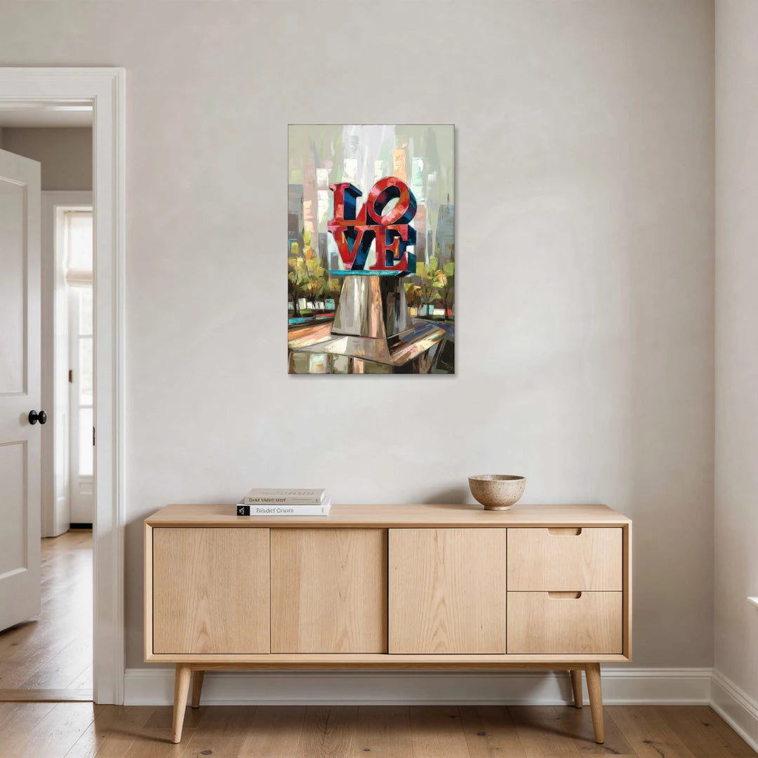 Philadelphia Love Sculpture - Canvas Wall Art - Coffee Table - 24x36