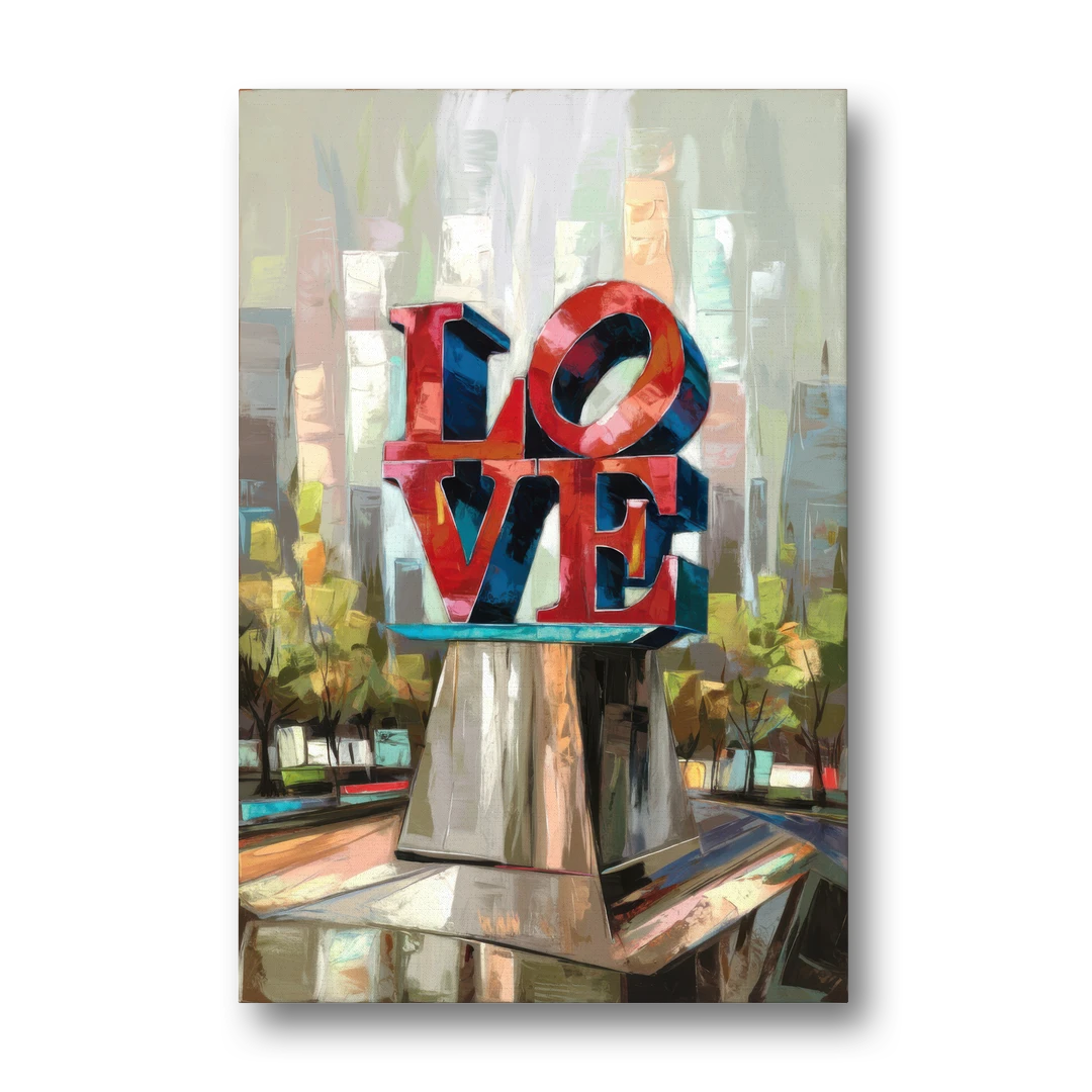 Philadelphia Love Sculpture - Canvas Wall Art - Front