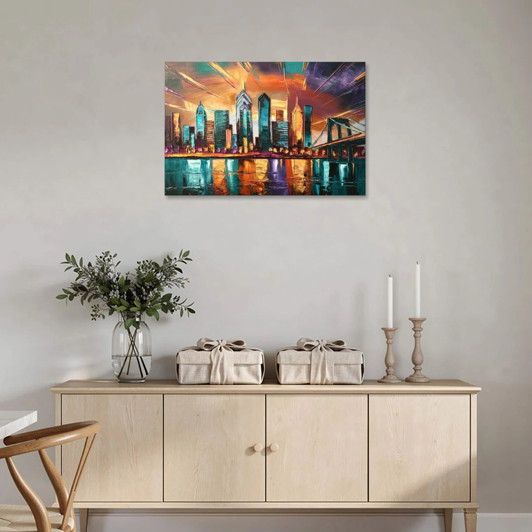 Philadelphia Mural Art - Canvas Wall Art - Coffee Table - 36x24