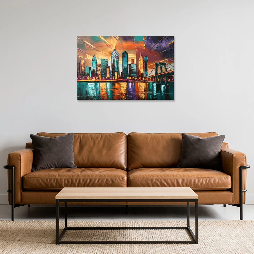 Philadelphia Mural Art - Canvas Wall Art - Sofa - 36x24