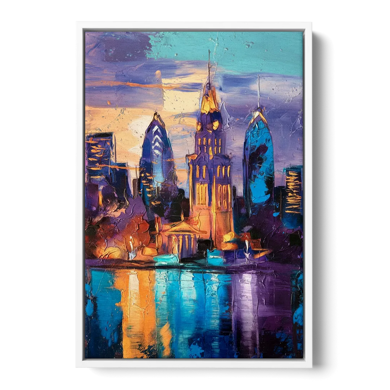 Philadelphia Old City Front - White Canvas Wall Art