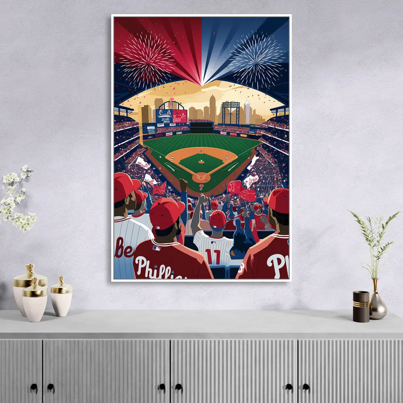 Philadelphia Phillies Celebration Sitting Room - White Canvas Wall Art