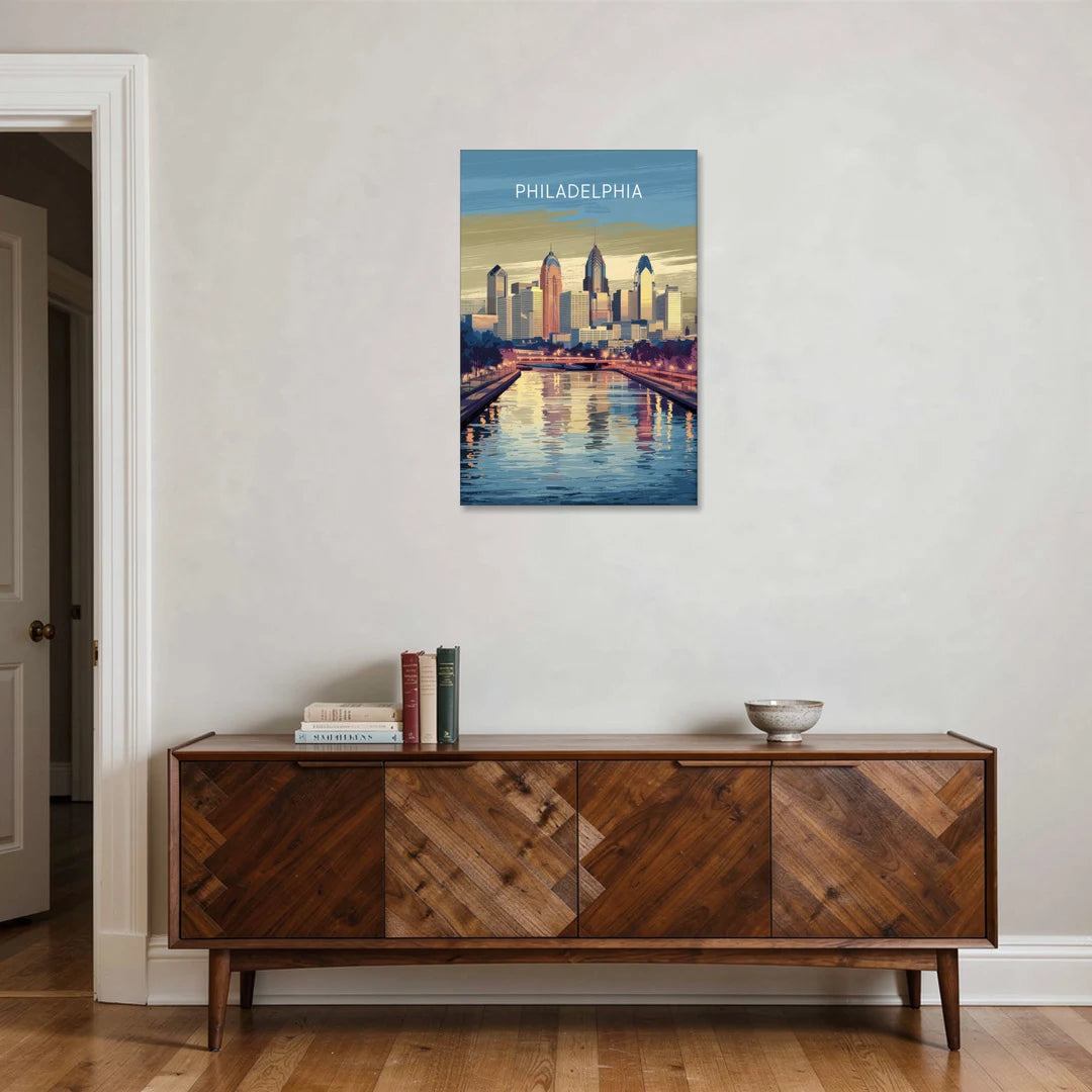 Philadelphia Schuylkill River - Canvas Wall Art - Coffee Table - 24x36