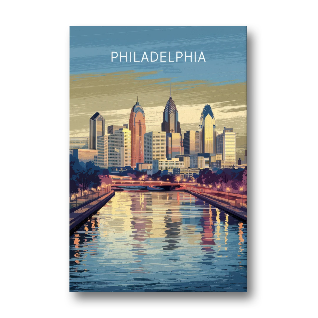 Philadelphia Schuylkill River - Canvas Wall Art - Front