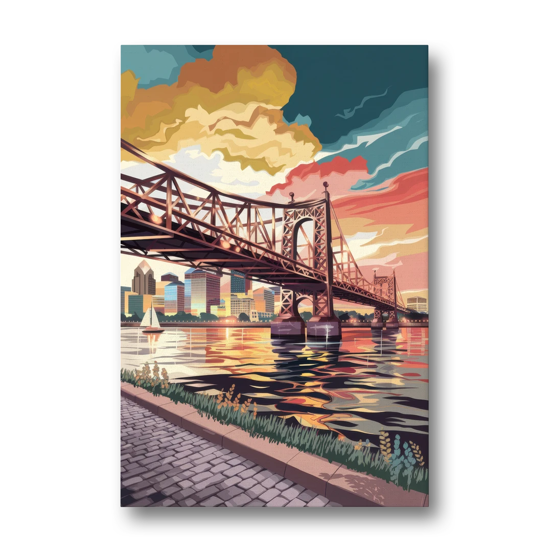 Philadelphia Waterfront - Canvas Wall Art - Front