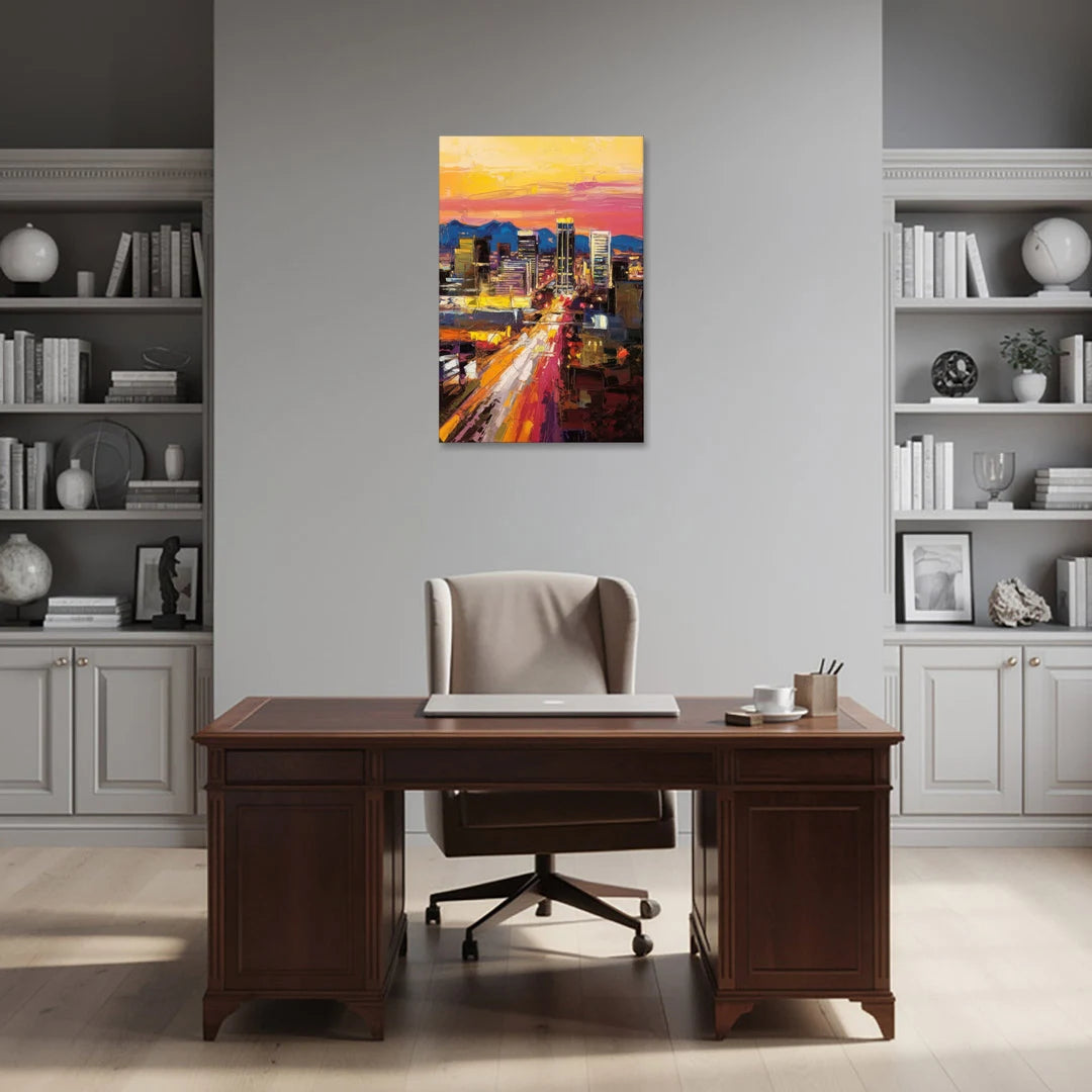 Phoenix Arizona Downtown Lights - Canvas Wall Art - Office - 24x36