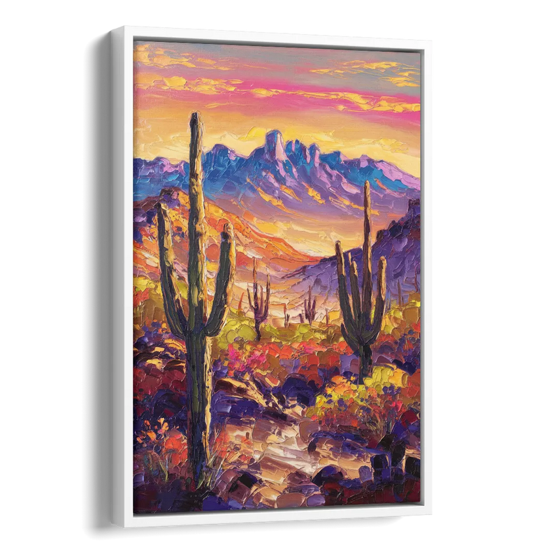 Phoenix Arizona Scenic Views Side - White Canvas Wall Art