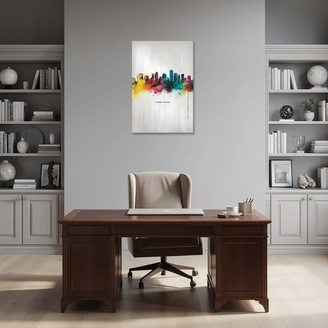 Phoenix Arizona Skyline View - Canvas Wall Art - Office - 24x36