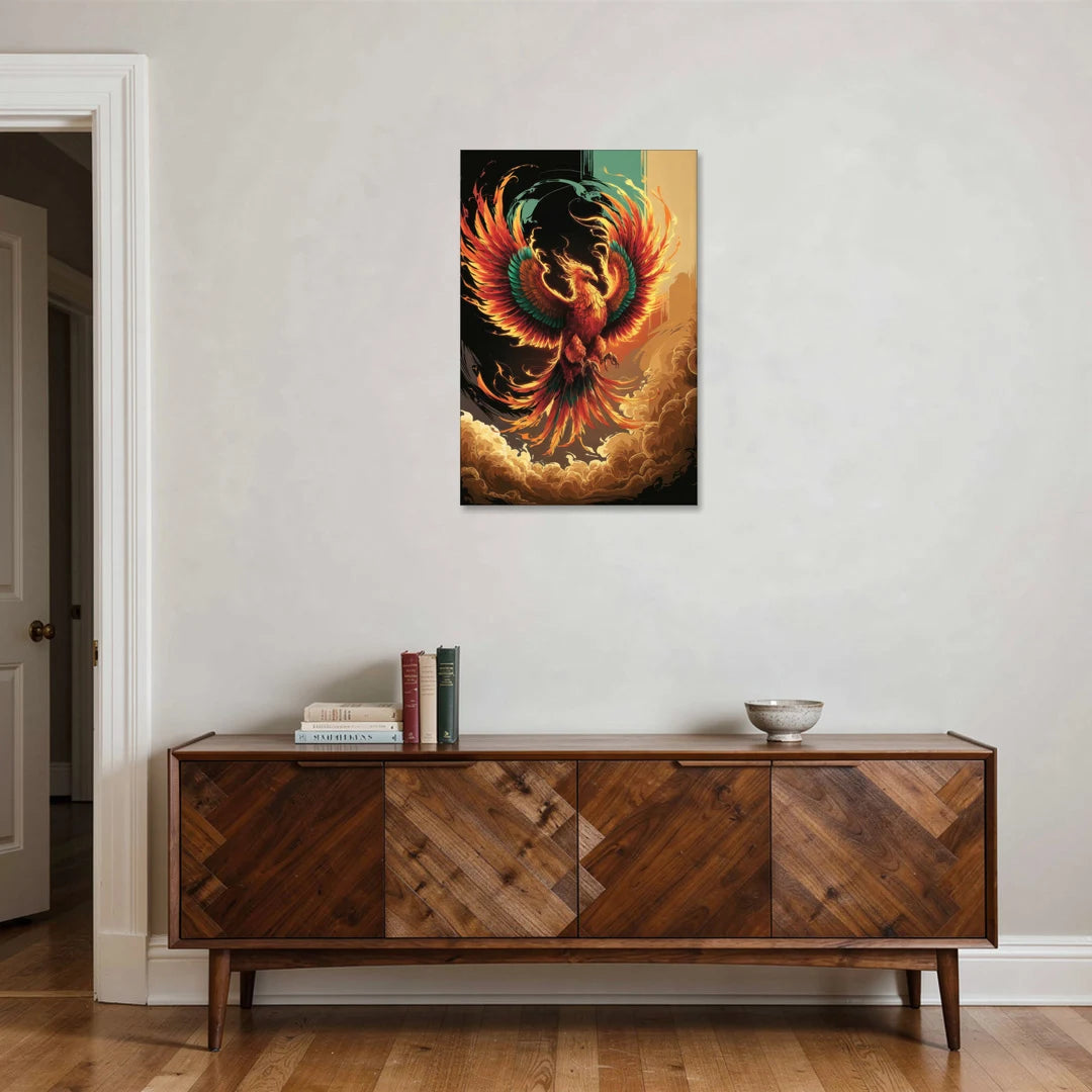 Phoenix Bird Abstract Artwork - Canvas Wall Art - Coffee Table - 24x36