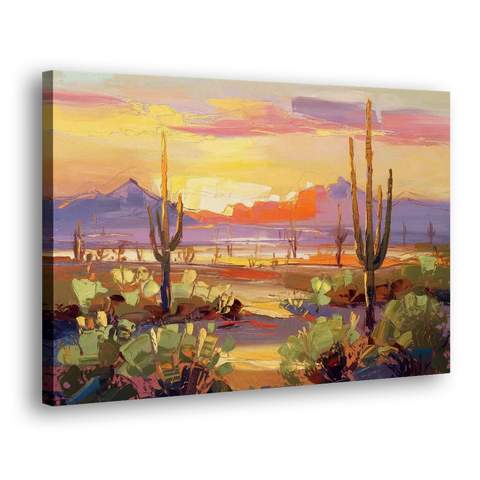 Phoenix Desert Horizon Scene - Canvas Wall Art