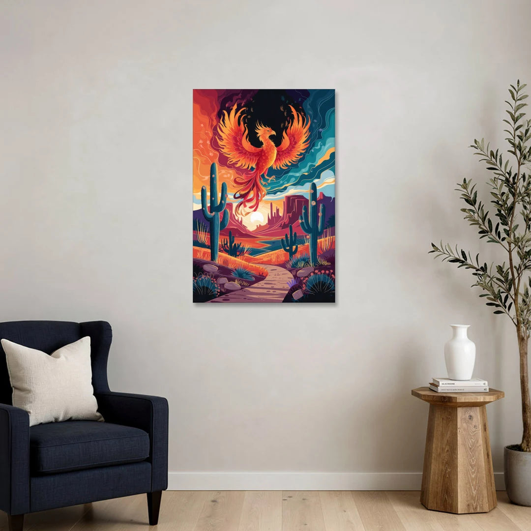 Phoenix Desert Landscape - Canvas Wall Art - Sofa - 24x36