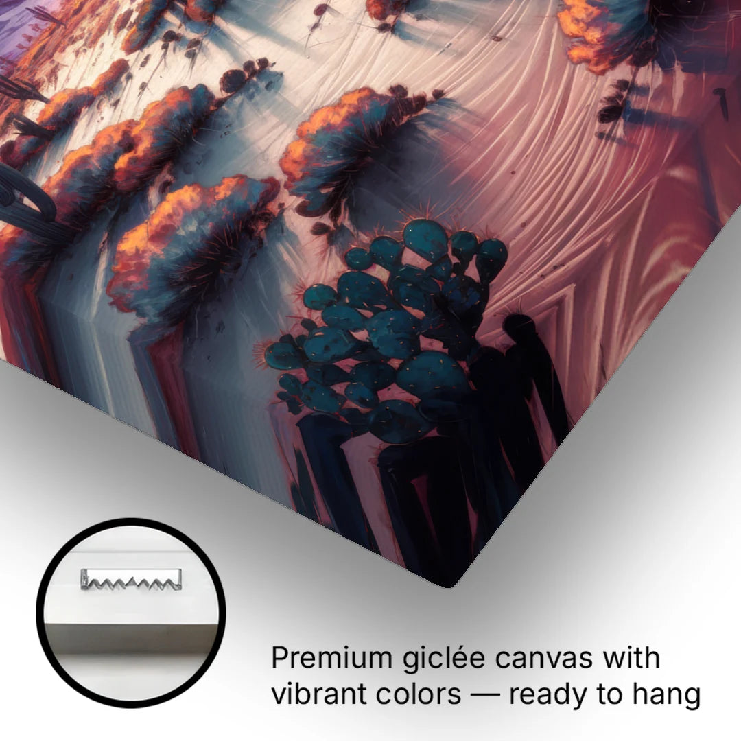 Phoenix Desert Twilight Glow - Canvas Wall Art - Gallery Wrap Corner