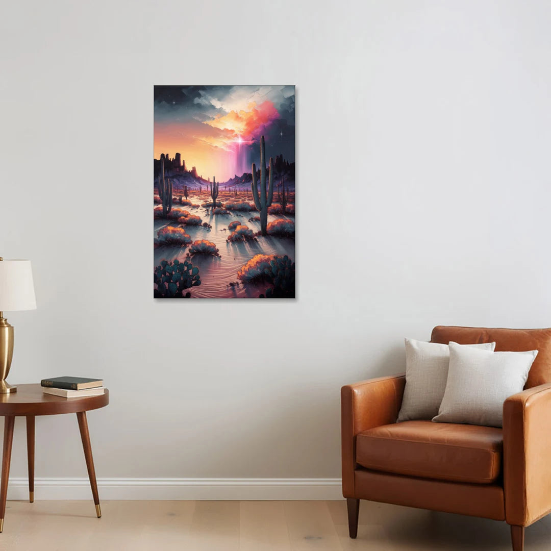 Phoenix Desert Twilight Glow - Canvas Wall Art - Sofa - 24x36