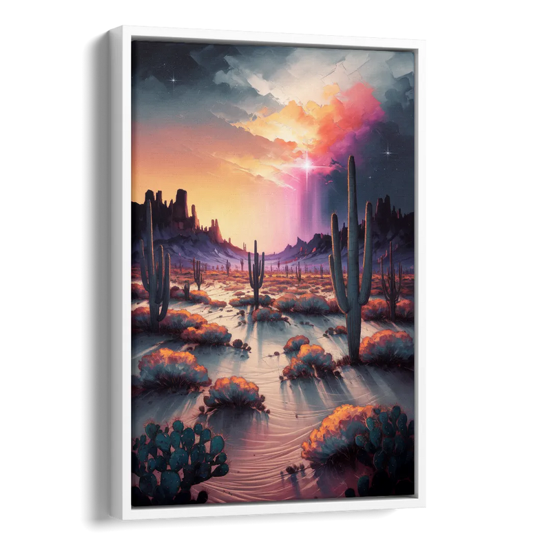 Phoenix Desert Twilight Glow Side - White Canvas Wall Art