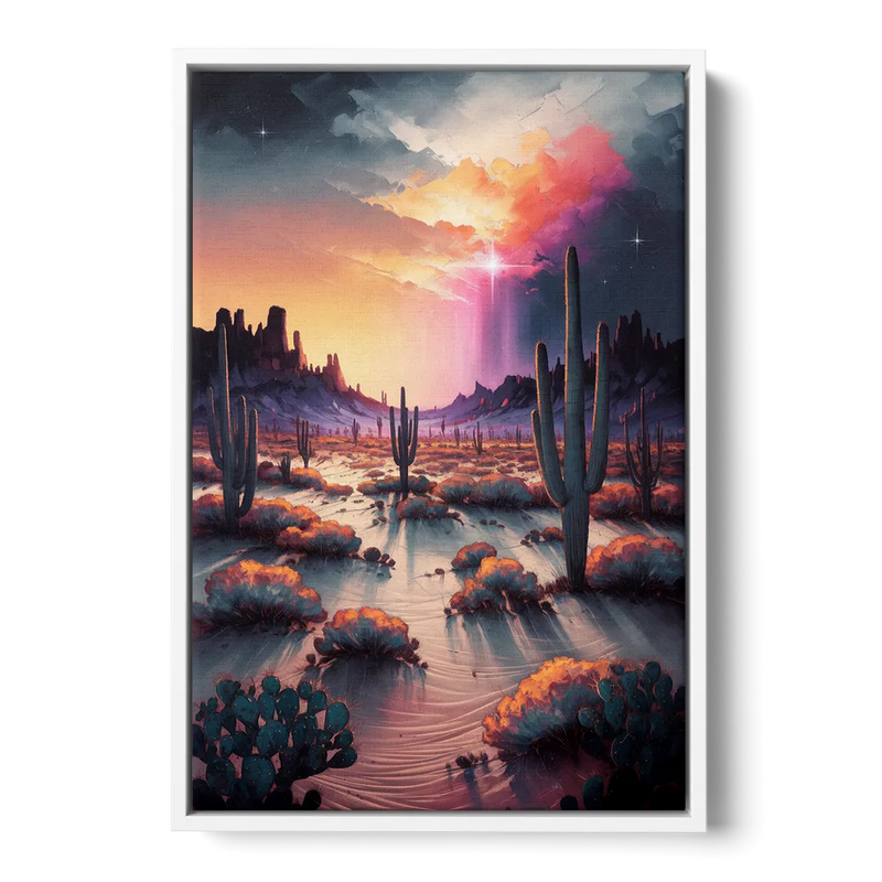 Phoenix Desert Twilight Glow Front - White Canvas Wall Art