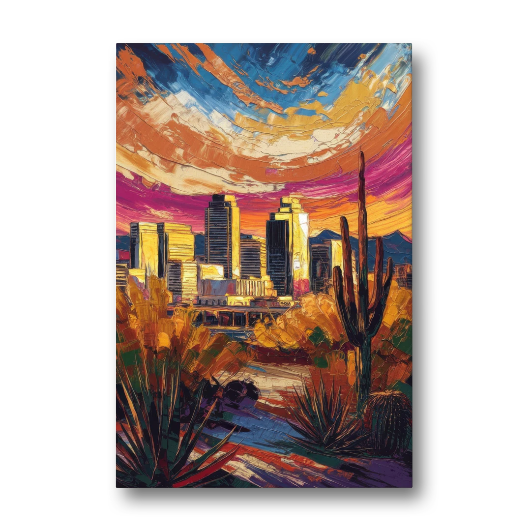 Phoenix Downtown Cityscape - Canvas Wall Art - Front