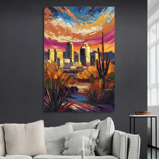 Phoenix Downtown Cityscape Living Room - Canvas Wall Art