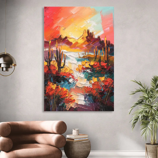 Phoenix Mountain Horizon Living Room - Canvas Wall Art