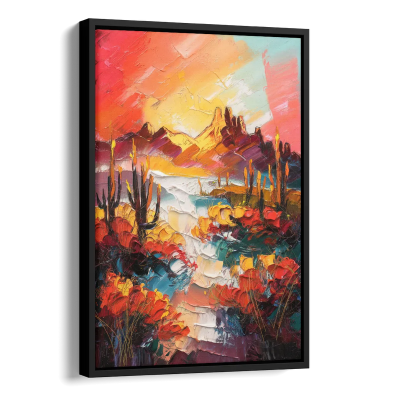 Phoenix Mountain Horizon Side - Black Canvas Wall Art