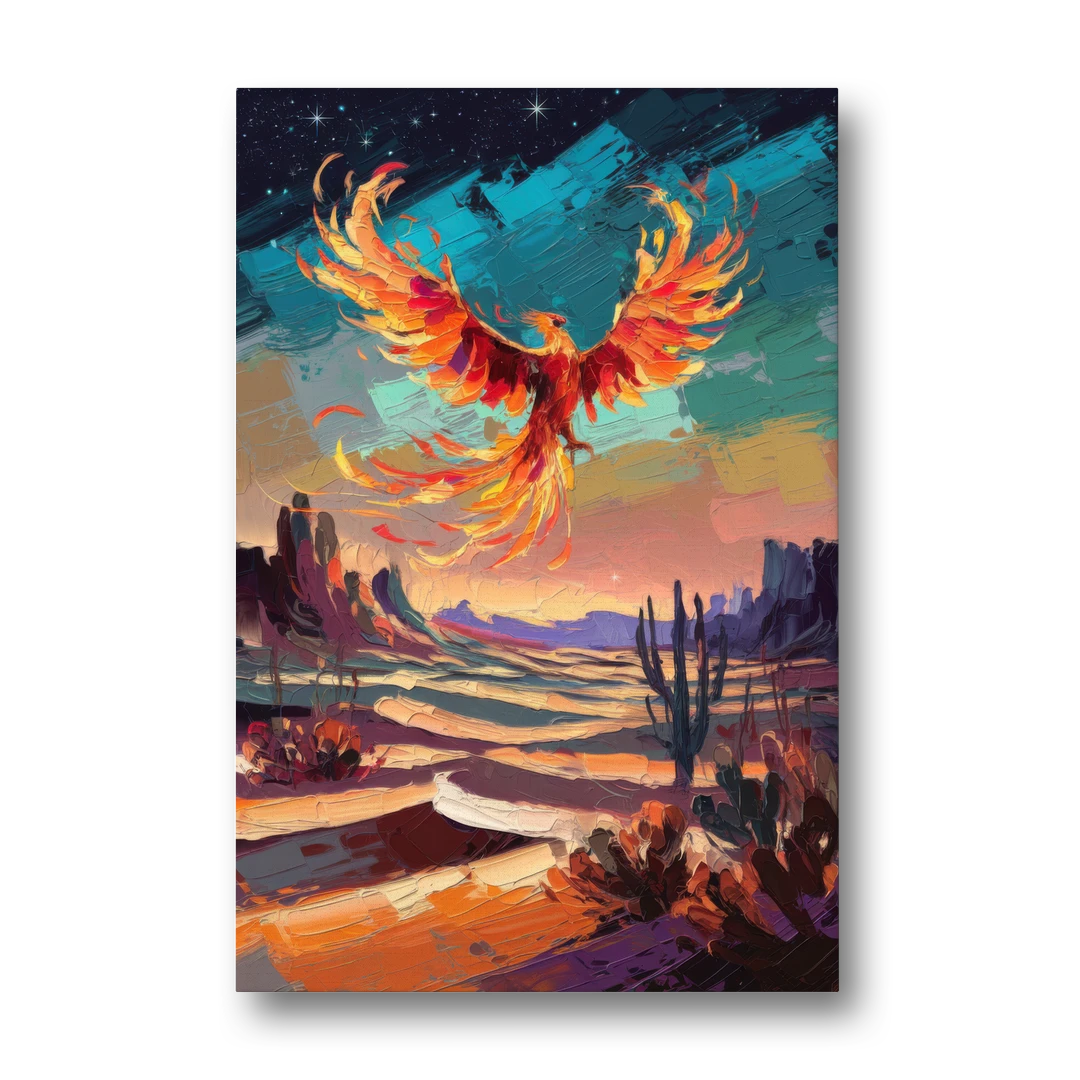 Phoenix Rising Desert Colors - Canvas Wall Art - Front