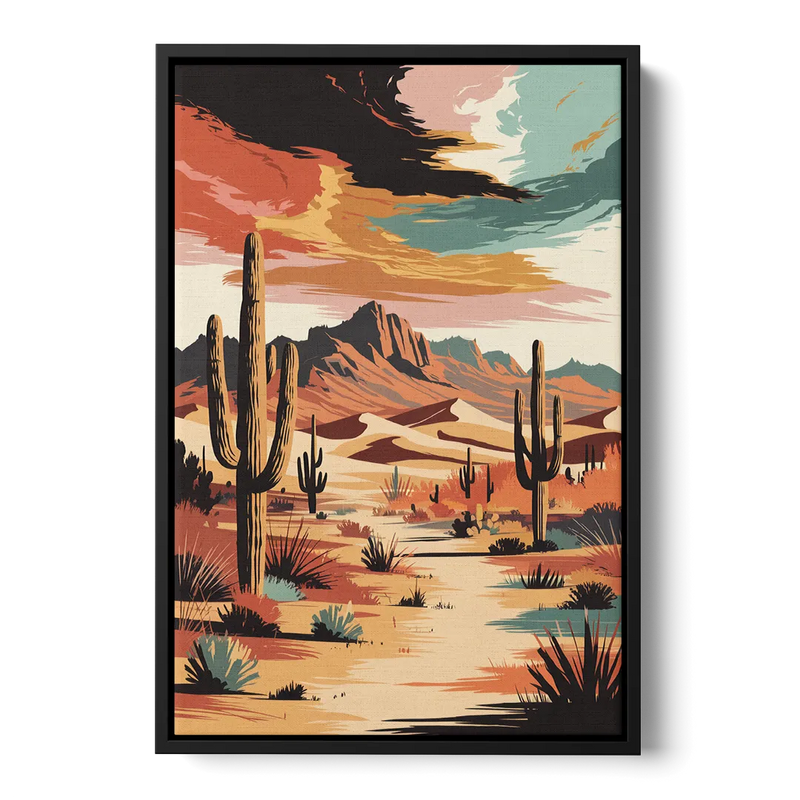 Phoenix Scenic Desert Beauty Front - Black Canvas Wall Art