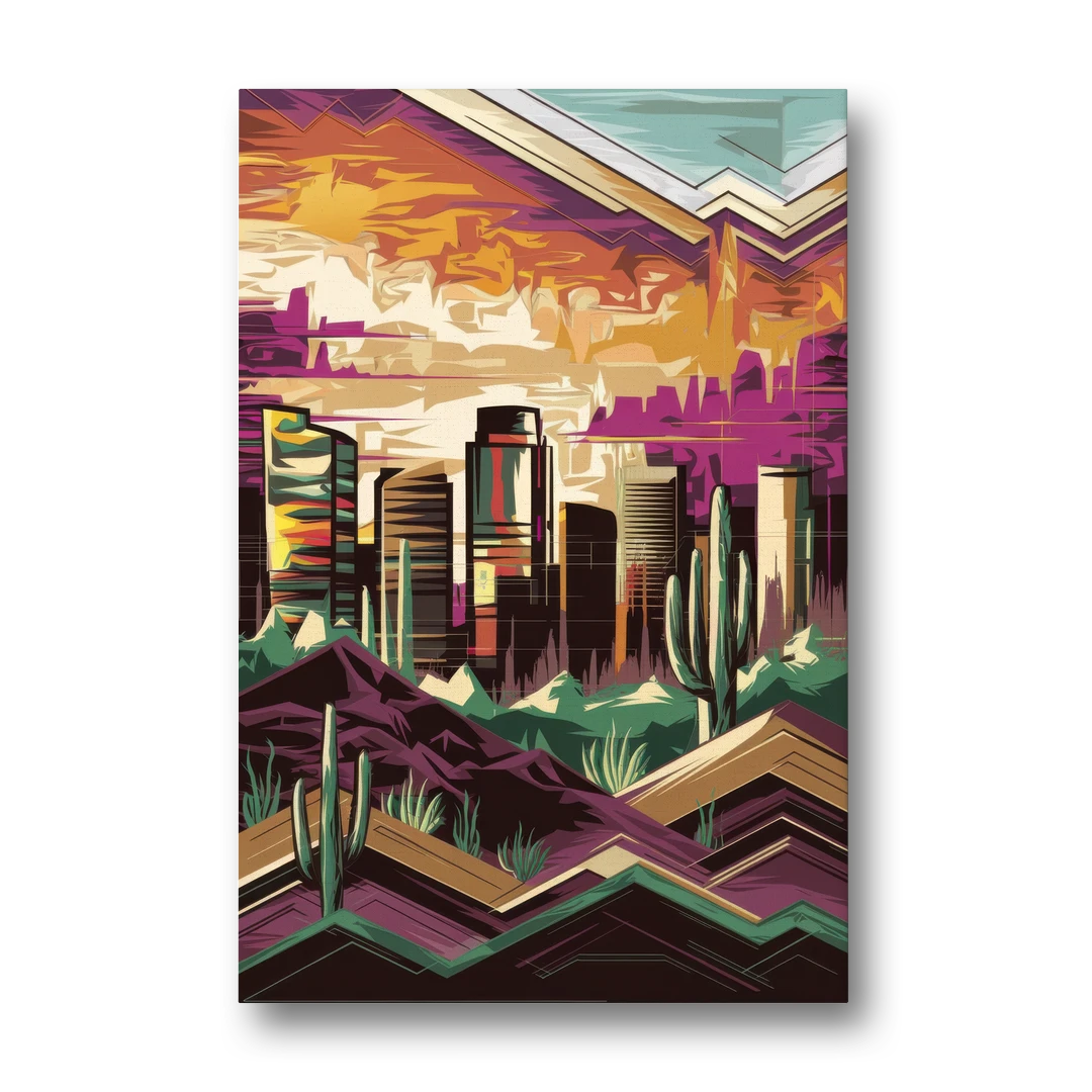 Phoenix Skyline at Sunset - Canvas Wall Art - Front