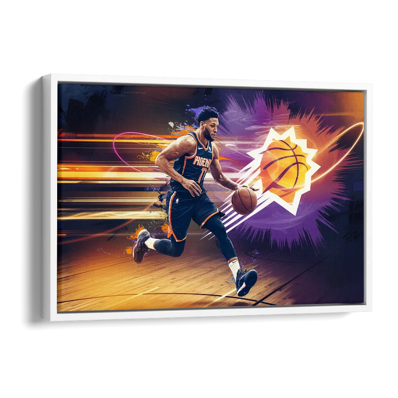 Phoenix Suns Basketball Spirit Side - White Canvas Wall Art