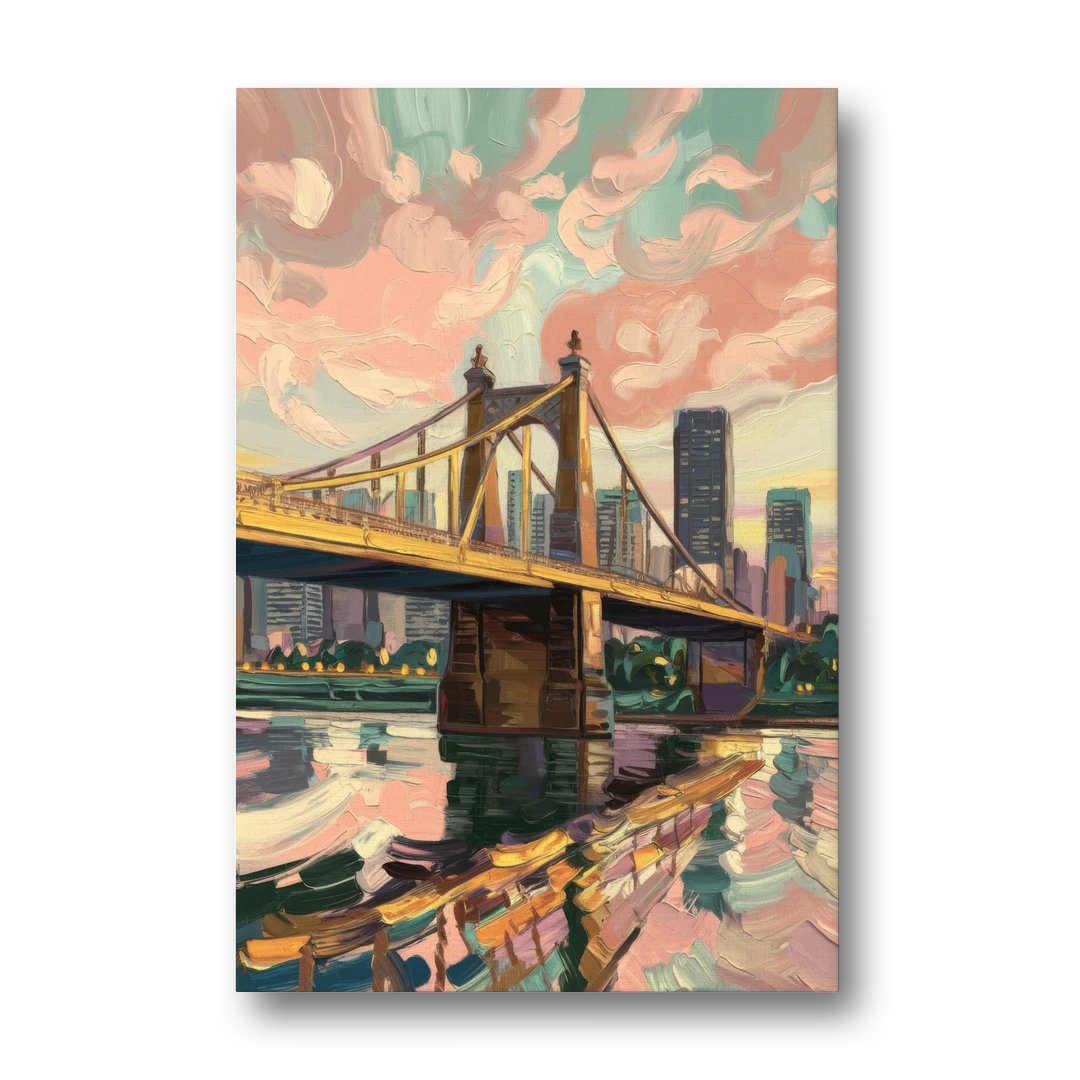 Pittsburgh Bridges and Rivers - Canvas Wall Art - Front