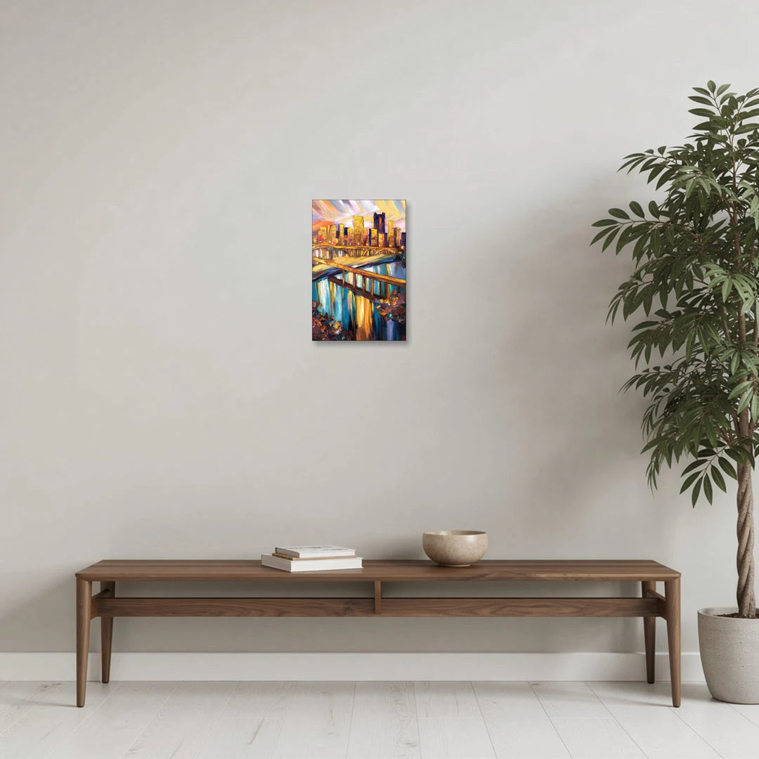 Pittsburgh Downtown Cityscape - Canvas Wall Art - Coffee Table - 12x18