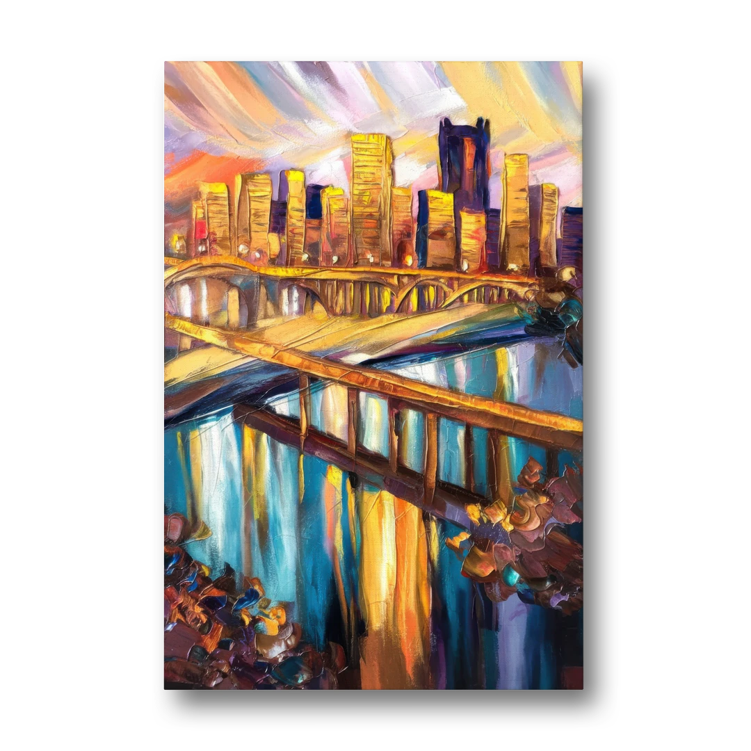Pittsburgh Downtown Cityscape - Canvas Wall Art - Front