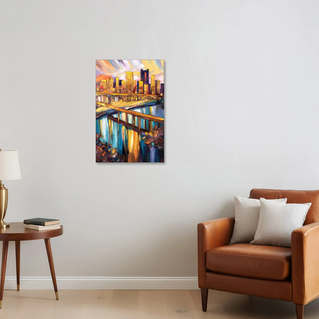 Pittsburgh Downtown Cityscape - Canvas Wall Art - Sofa - 20x30