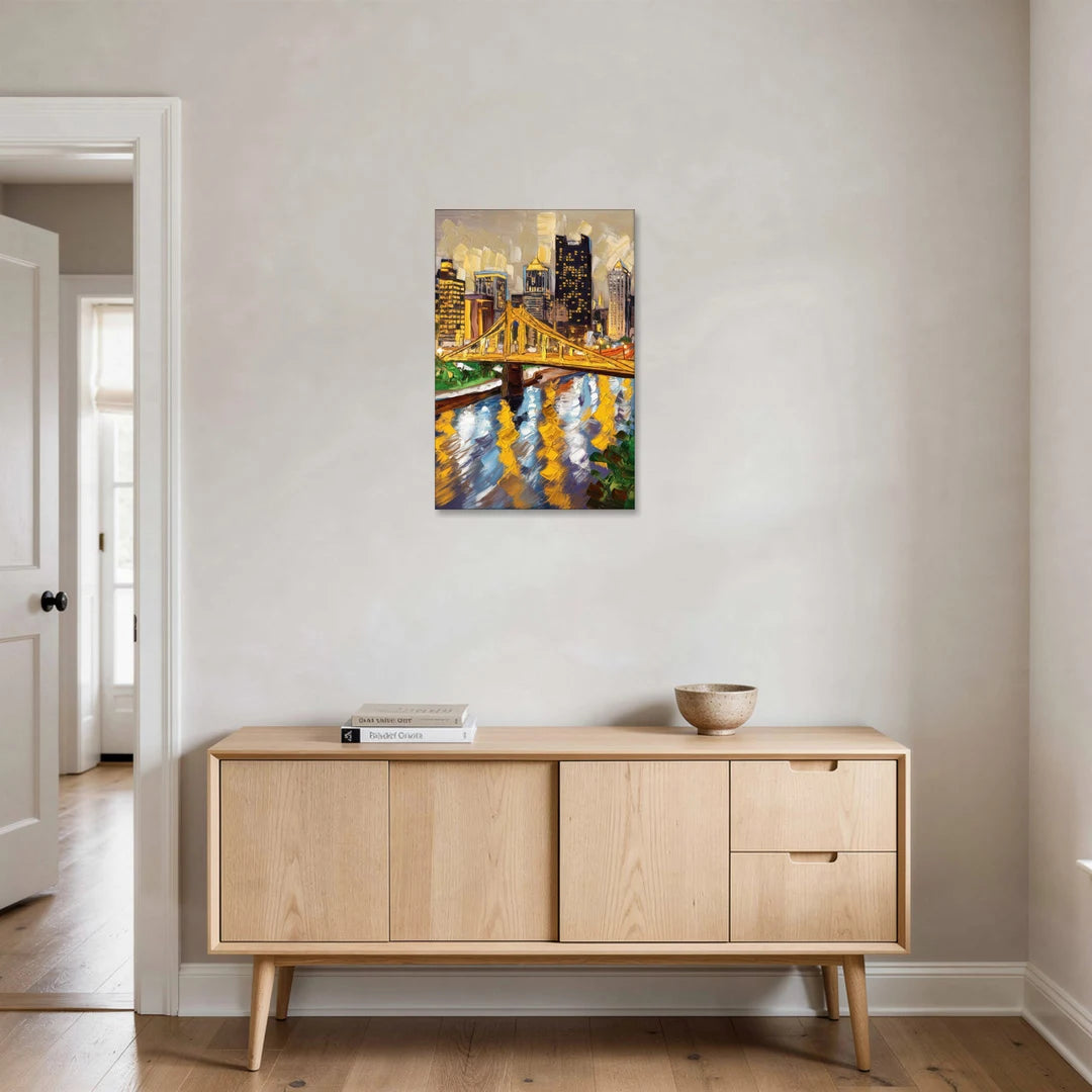 Pittsburgh Downtown Lights - Canvas Wall Art - Coffee Table - 20x30