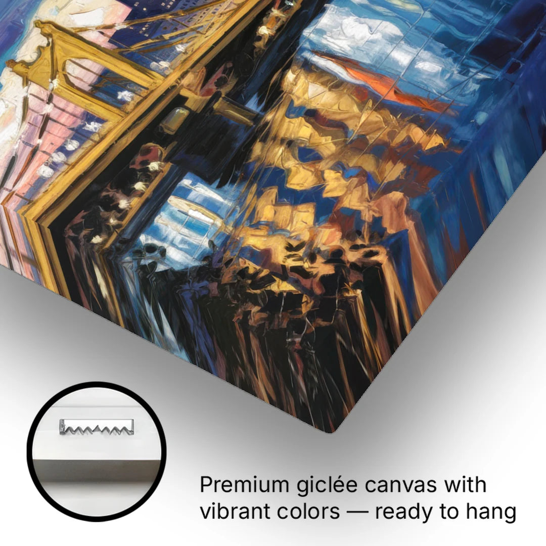 Pittsburgh Downtown Lights at Night - Canvas Wall Art - Gallery Wrap Corner
