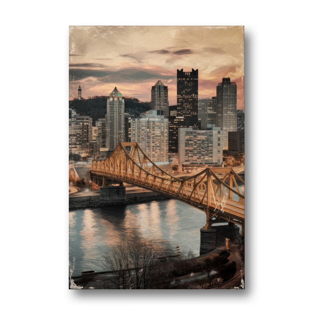 Pittsburgh Historic Landmarks - Canvas Wall Art - Front