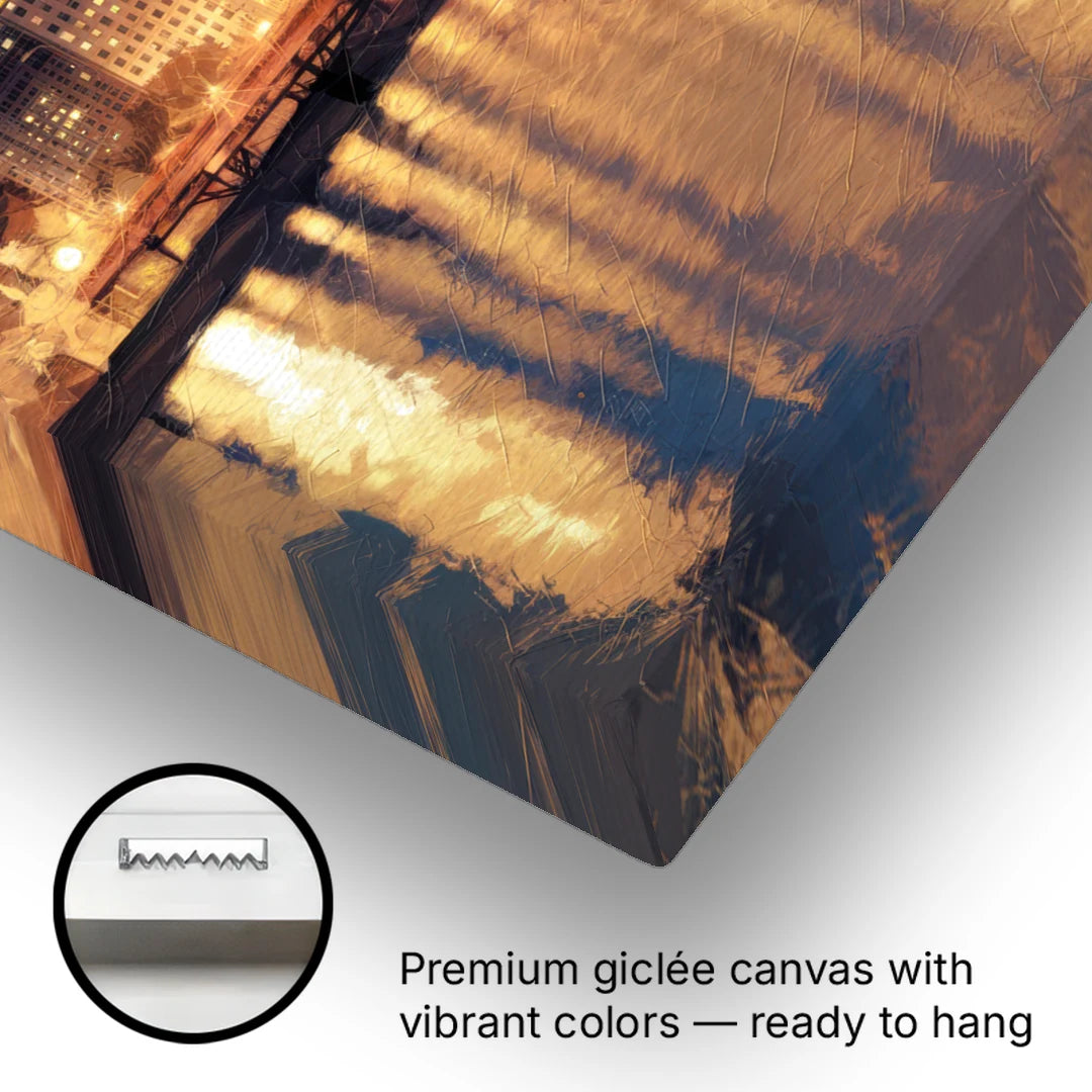 Pittsburgh Nighttime Glow - Canvas Wall Art - Gallery Wrap Corner
