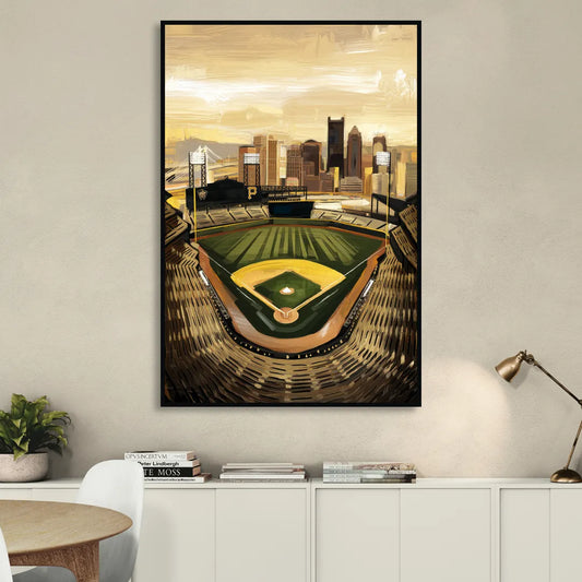Pittsburgh Pirates Heritage Living Room - Black Canvas Wall Art