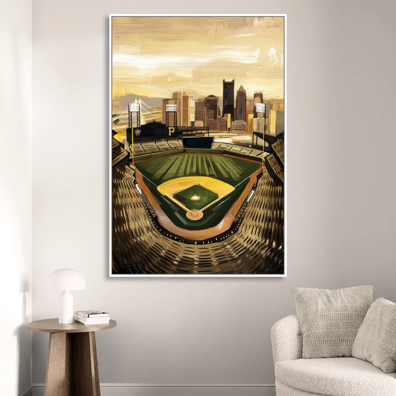 Pittsburgh Pirates Heritage Living Room - White Canvas Wall Art