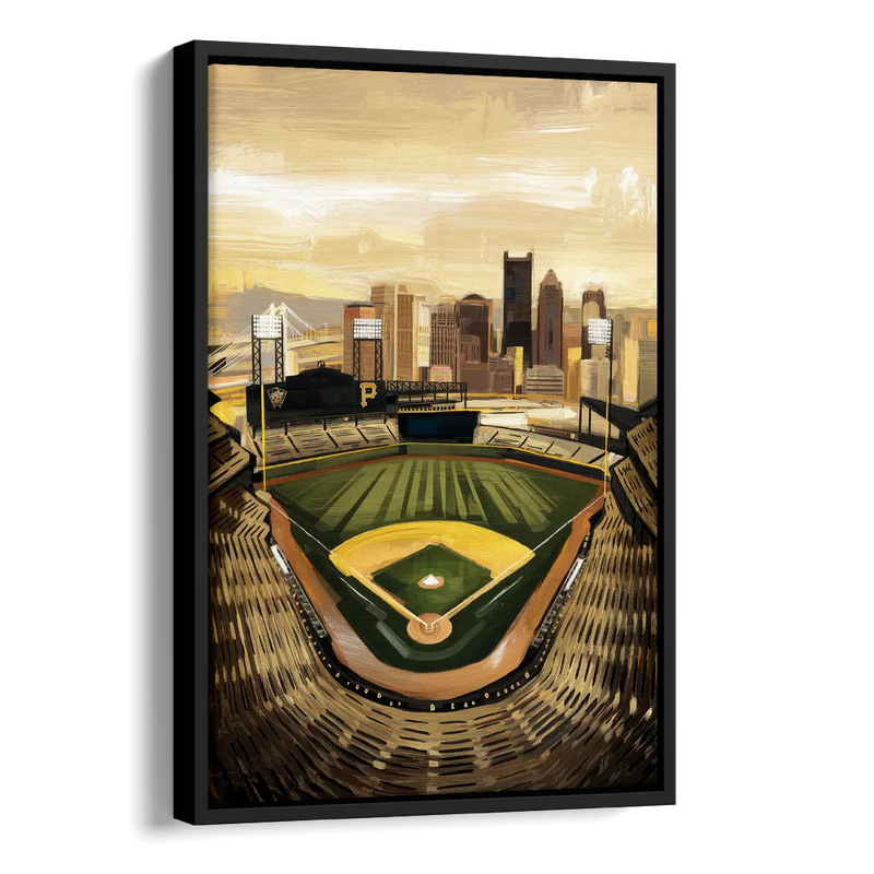 Pittsburgh Pirates Heritage Side - Black Canvas Wall Art